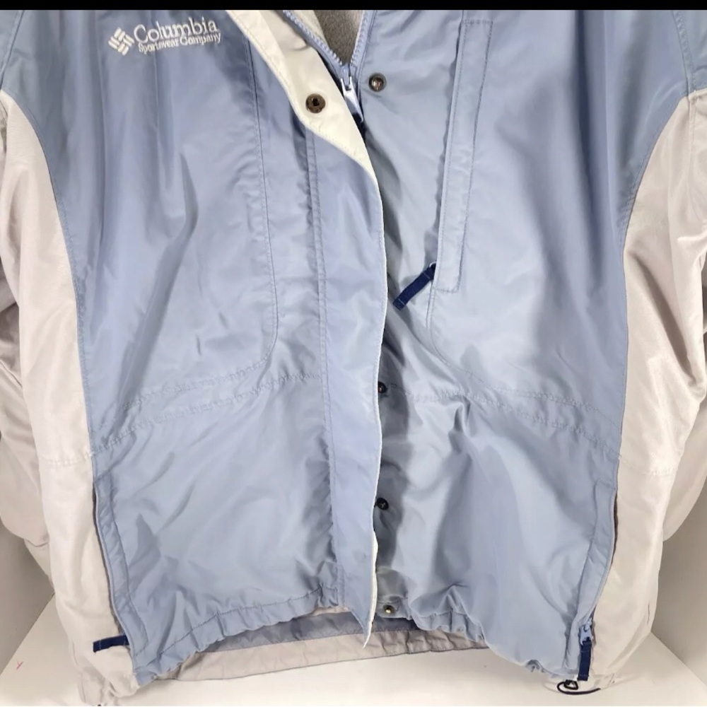 Columbia 3 in 1 Core Jacket Coat Women Size XL Blue Gray Full Zip Hood Winter